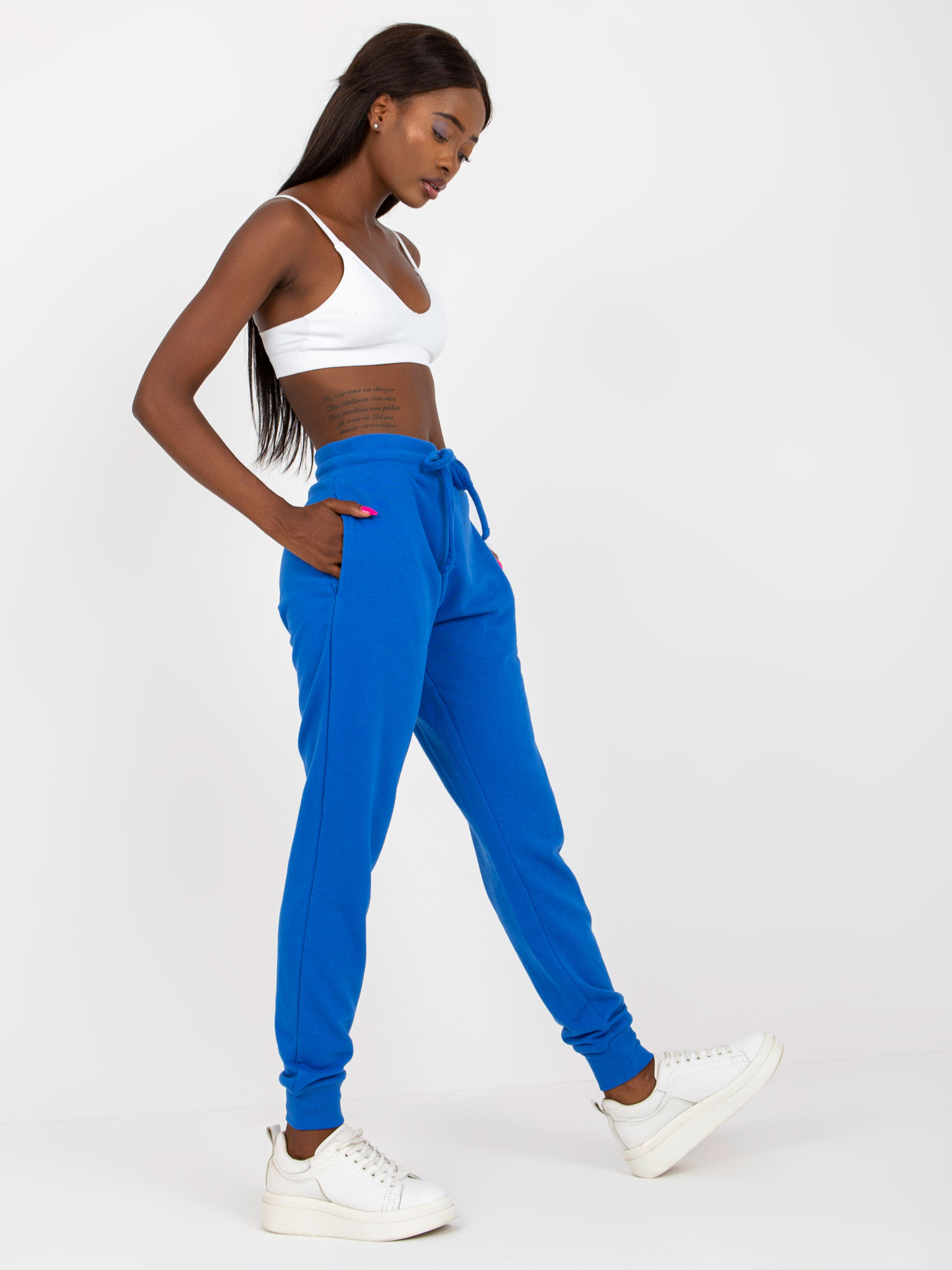 Cobalt classic basic tied sweatpants