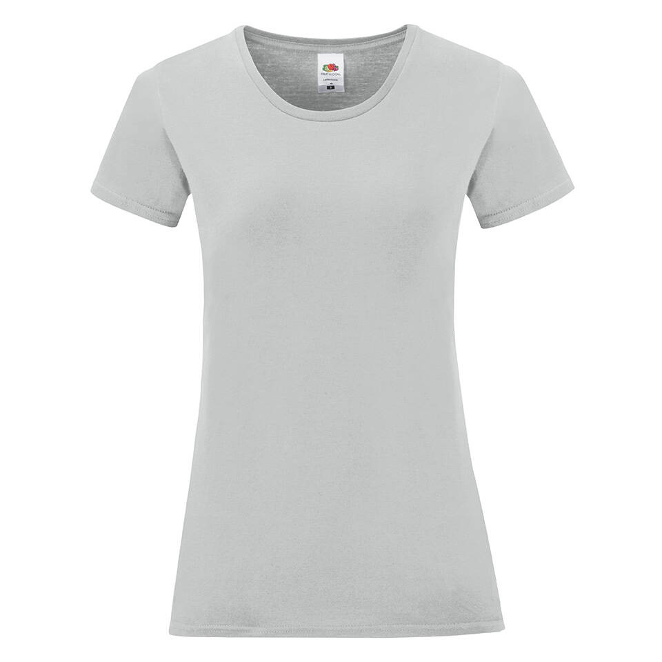 Iconic Grey Women's T-shirt in combed cotton Fruit of the Loom