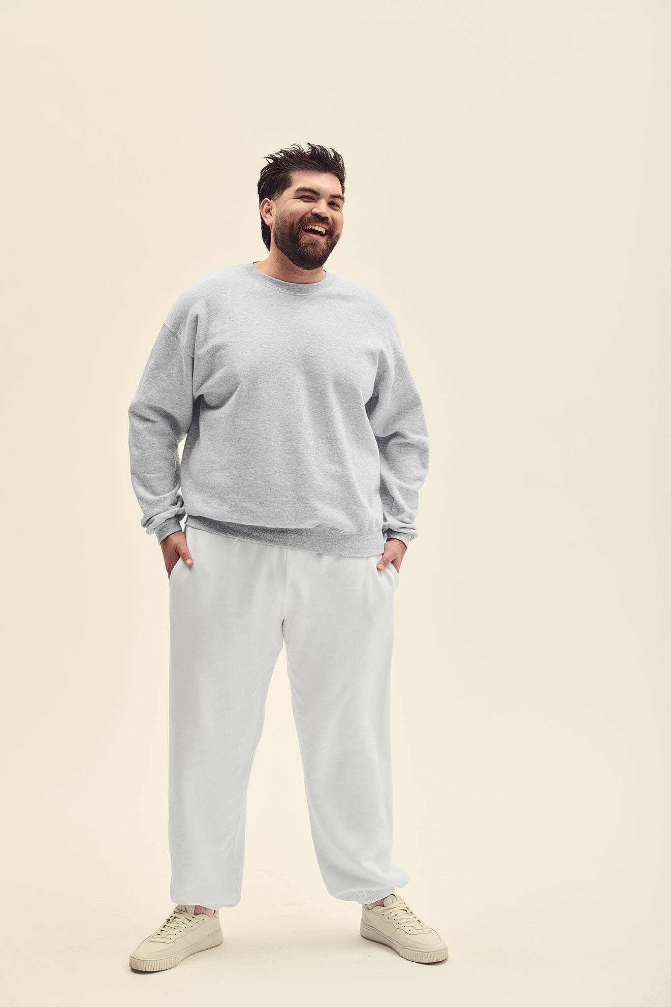 Light grey men's sweatshirt Set-in Sweat Fruit of the Loom