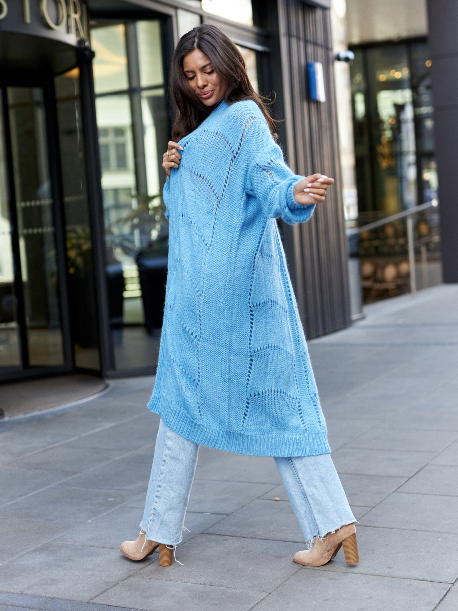 Blue cardigan By la la cxp1126.blue