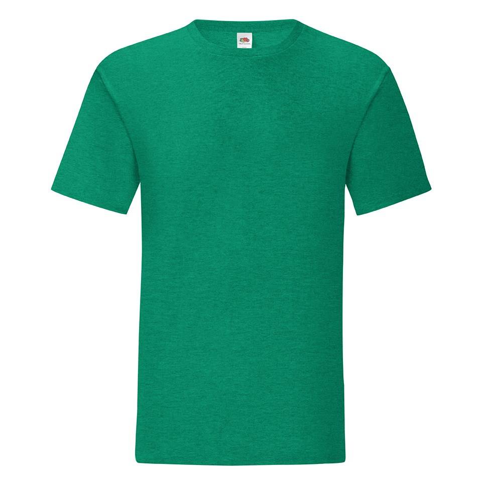 Levně Green men's t-shirt in combed cotton Iconic with Fruit of the Loom sleeve