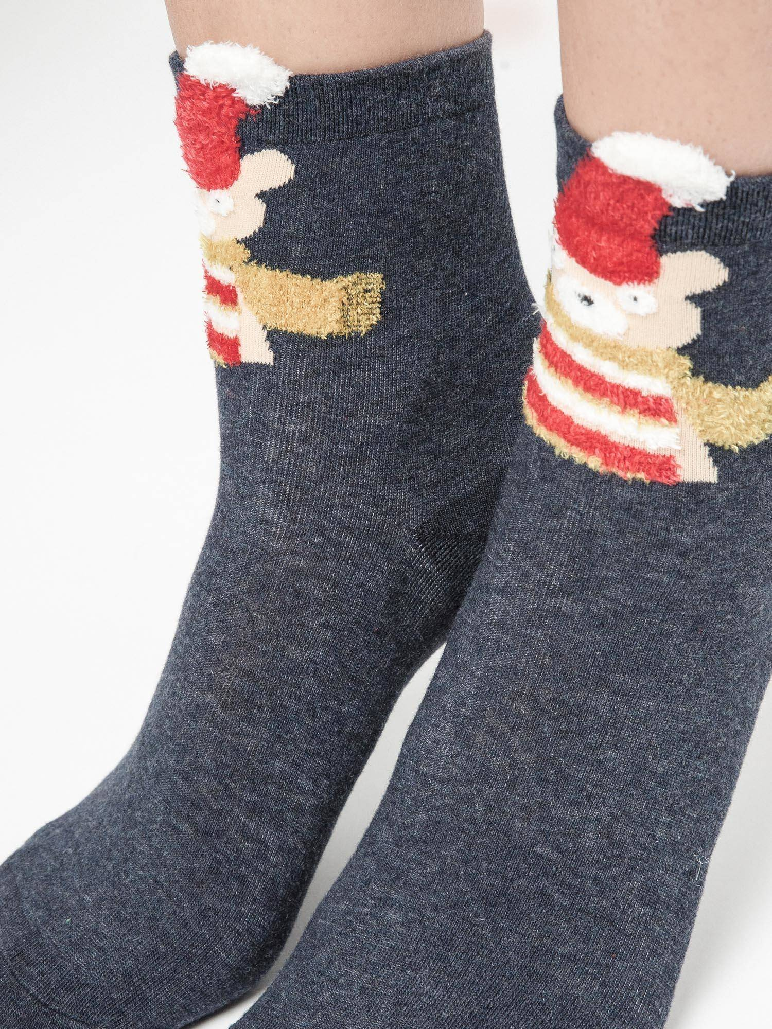 Socks with the application grey bear