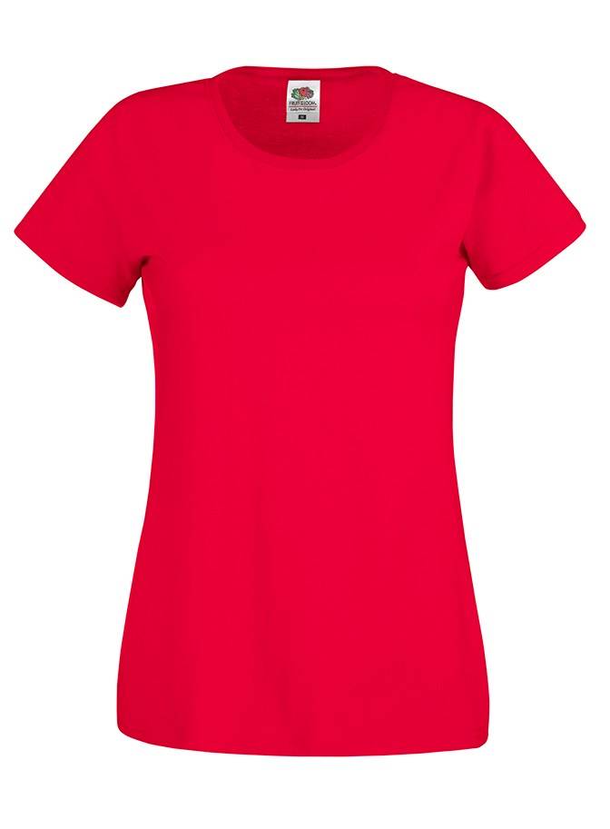 Levně Lady fit Red T-shirt Original Fruit of the Loom