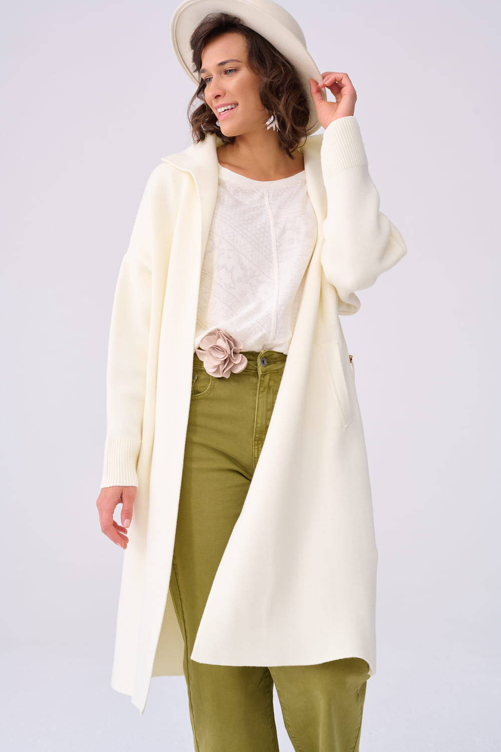 Ekri coat with pockets Blue Shadow