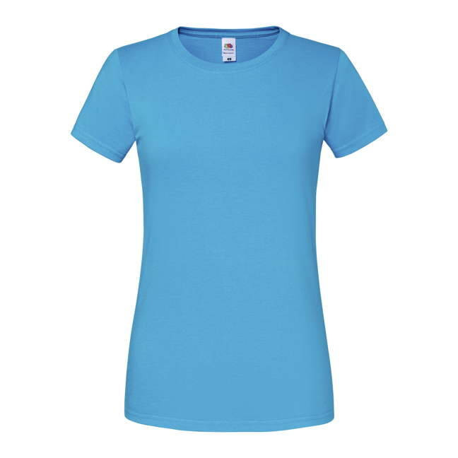 Iconic 195 Ringspun Premium Premium Fruit of the Loom Blue T-shirt