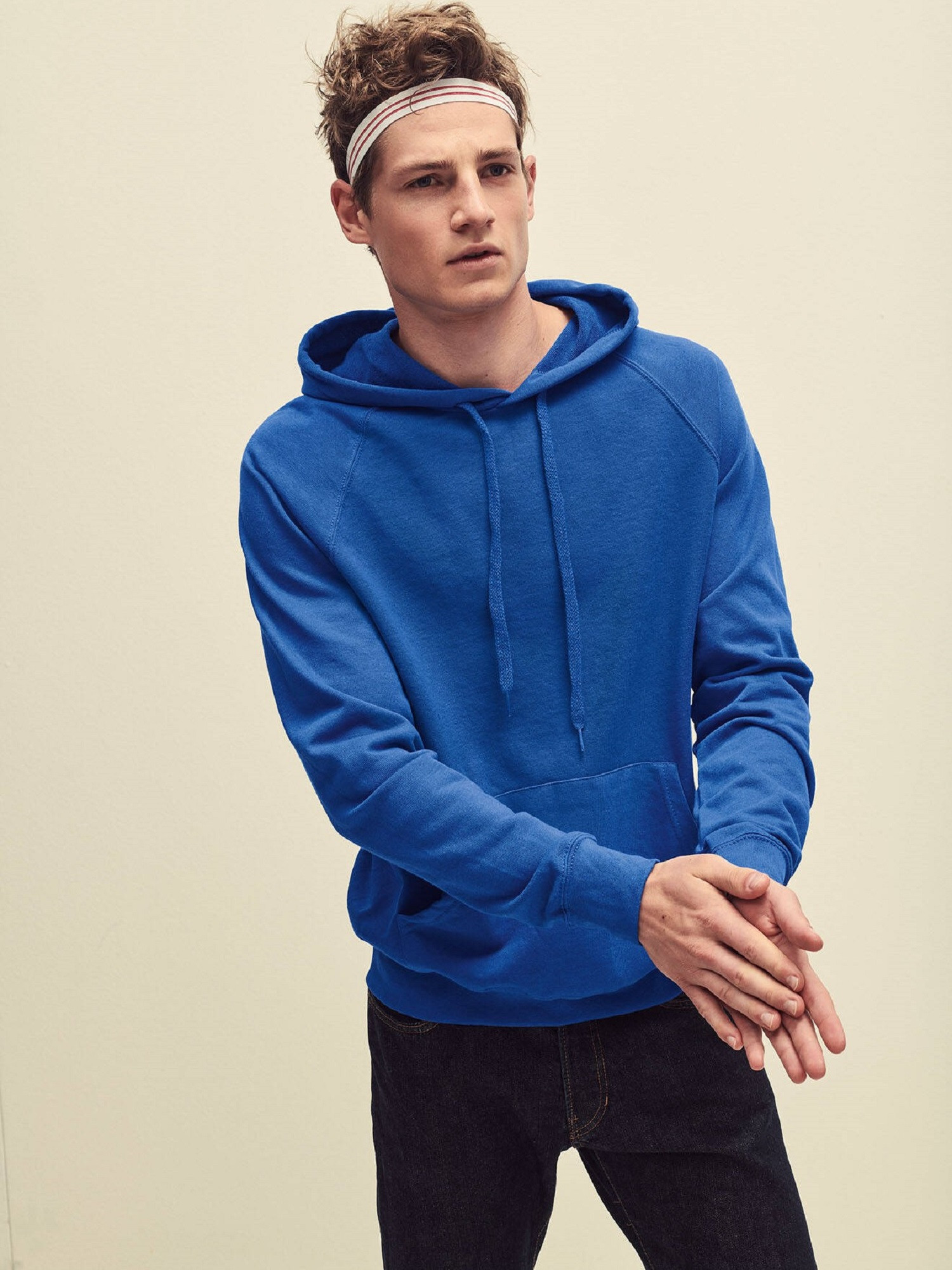 Blue Men&#039;s Hooded Hoodie Sweat Fruit of the Loom