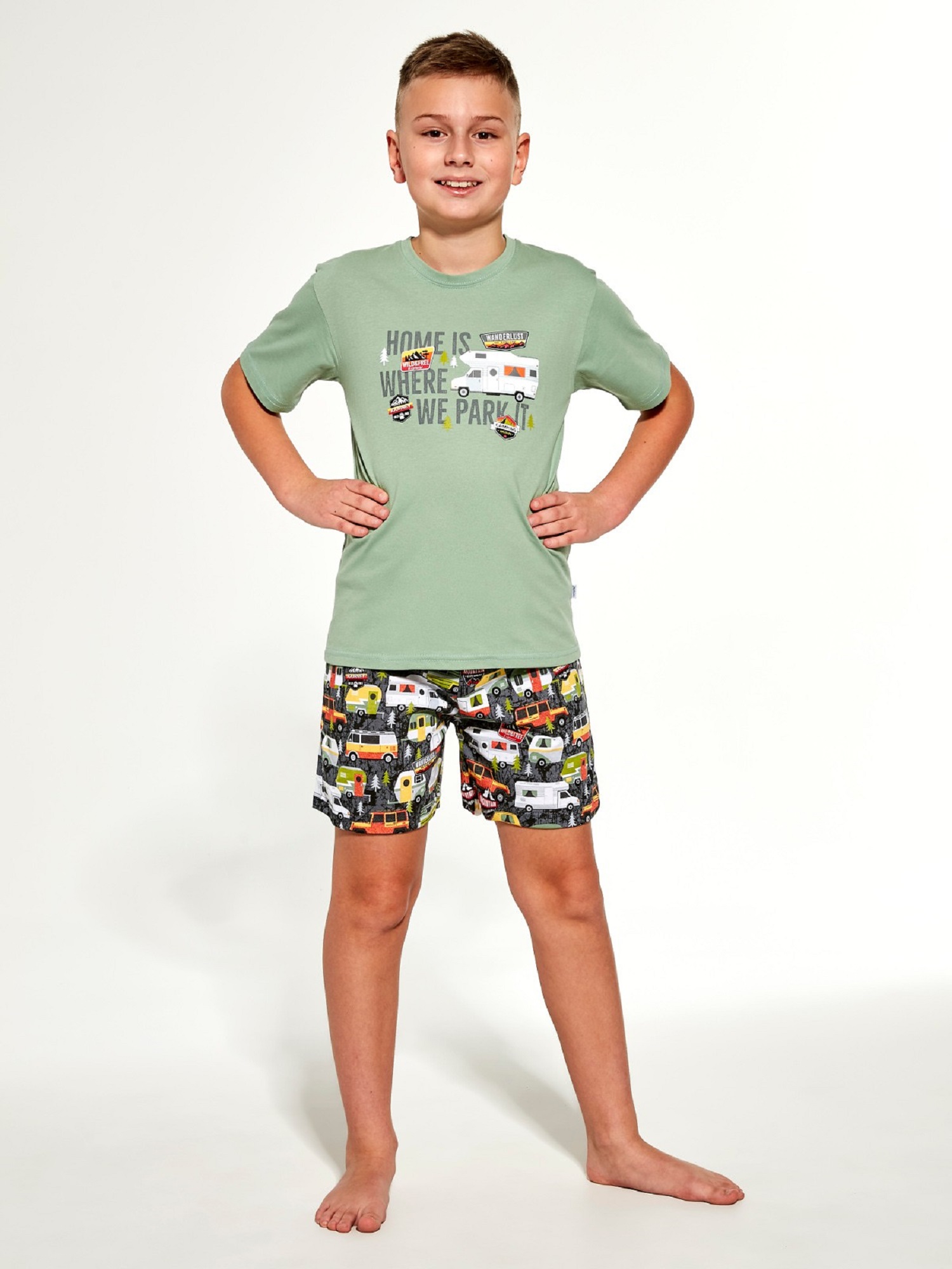 Levně Pyjamas Cornette Kids Boy 789/98 Camper kr/r 86-128 green