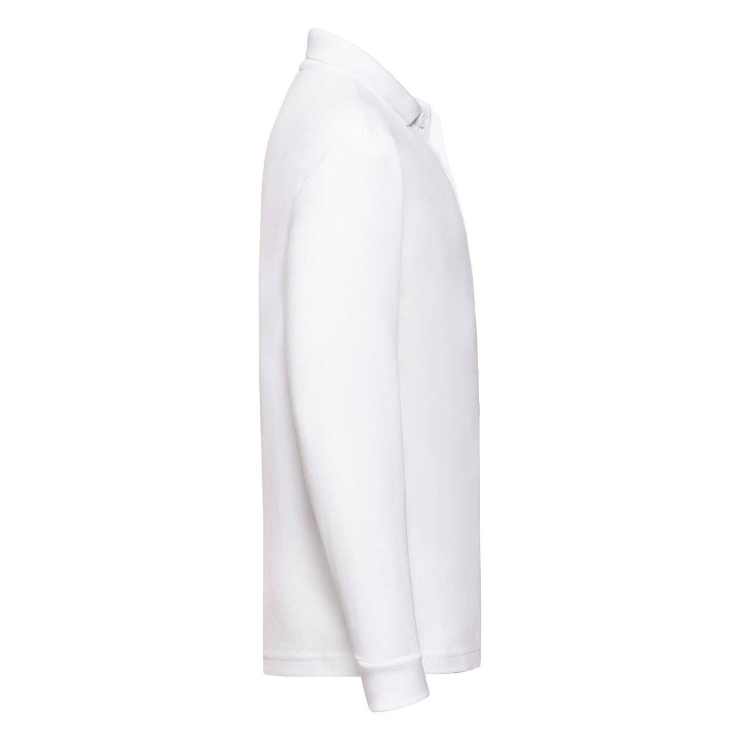 White Long Sleeve Polo Shirt Fruit of the Loom
