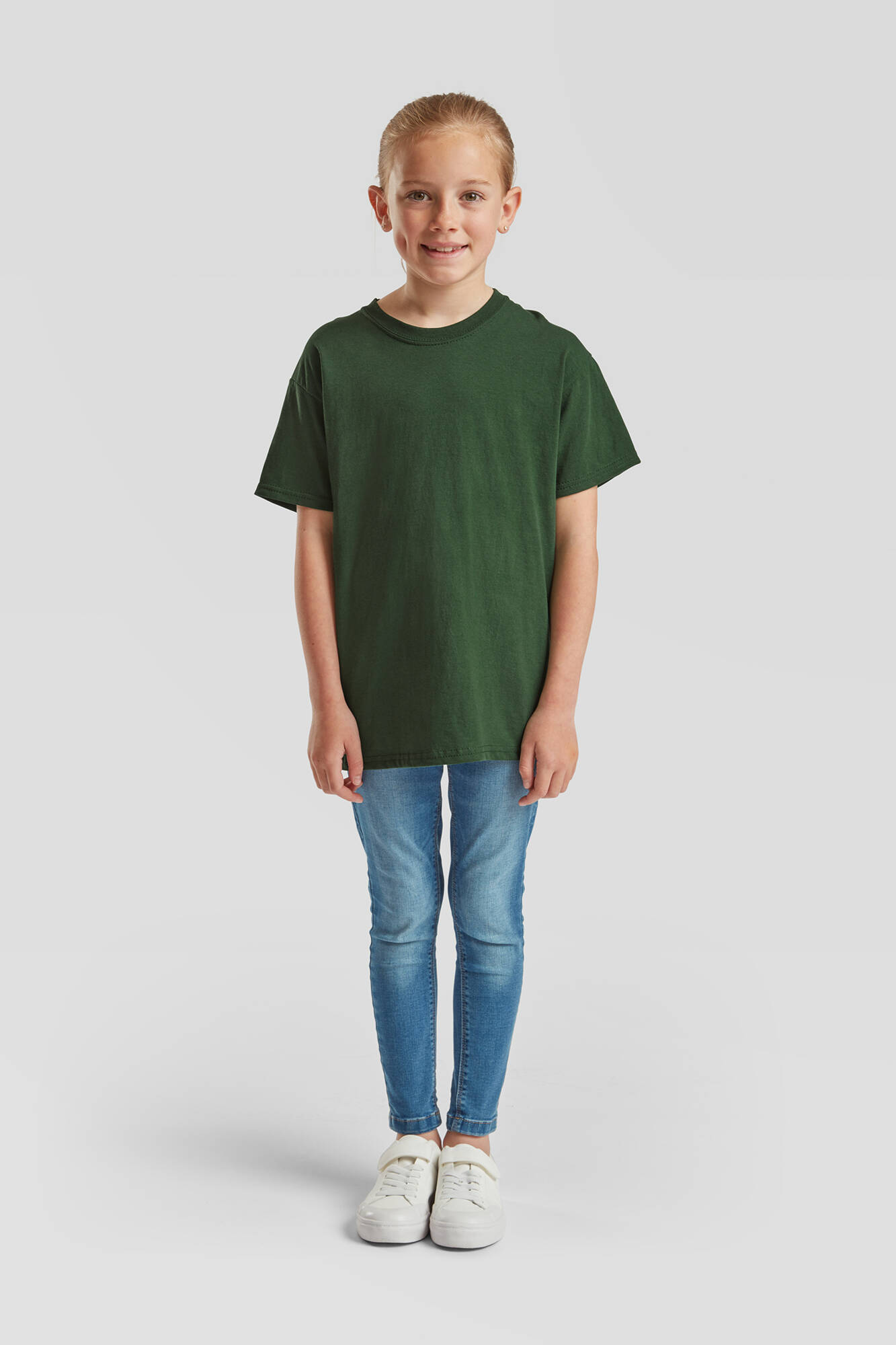 Green T-shirt for Children Original Fruit of the Loom