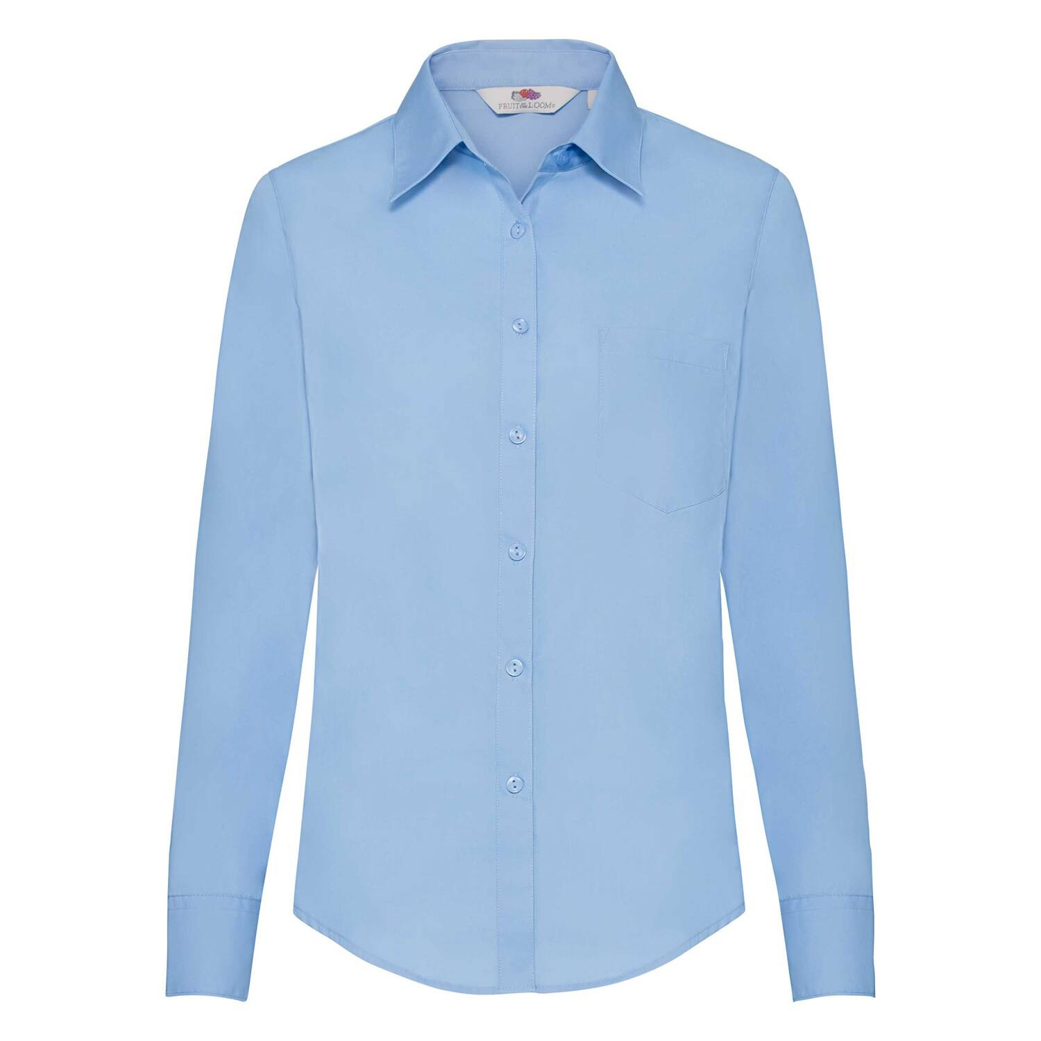 Blue women&#039;s poplin shirt classic Fruit Of The Loom