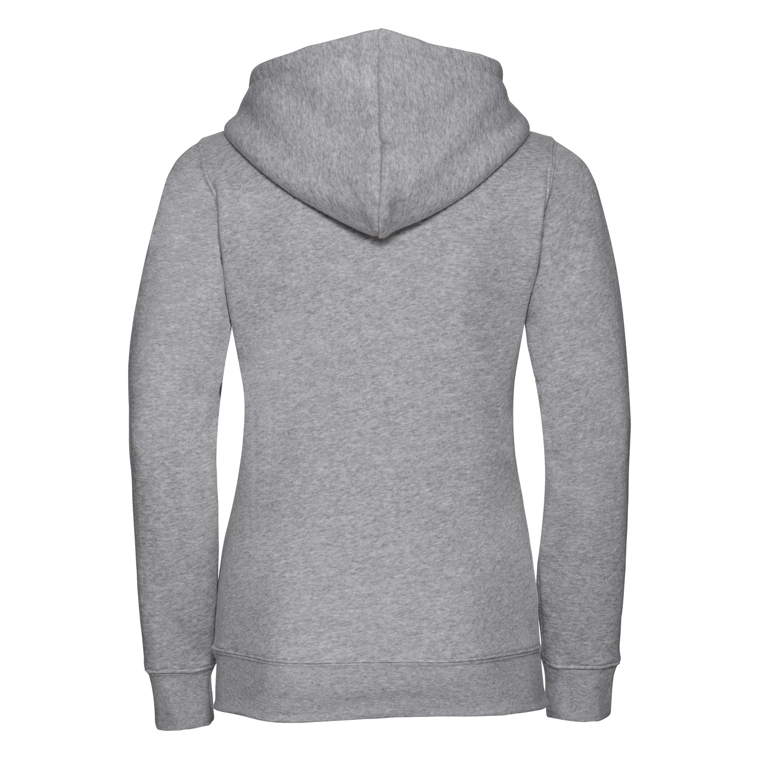 Light grey women&#039;s hoodie with Authentic Russell zipper