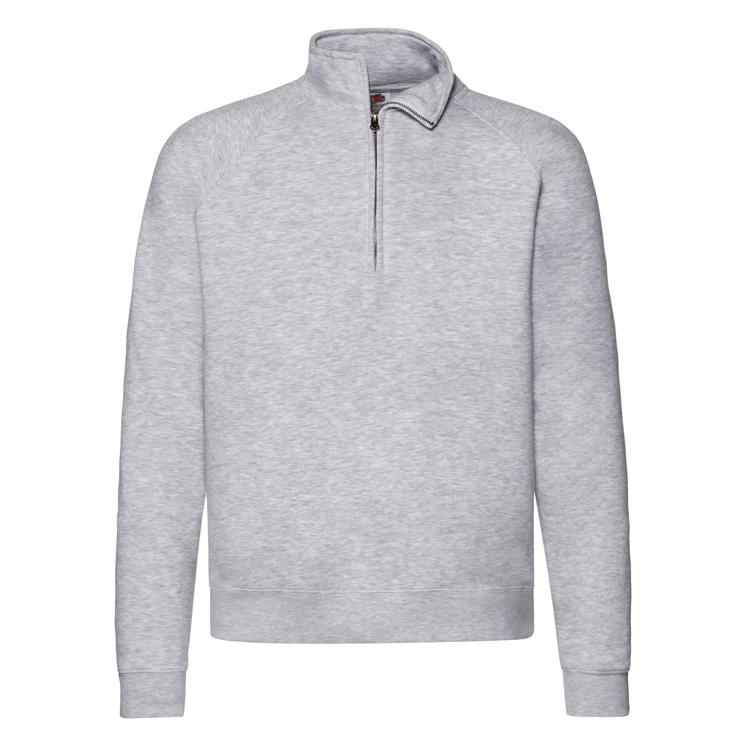 Grey Men&#039;s Sweatshirt Zip Neck Sweat Fruit of the Loom