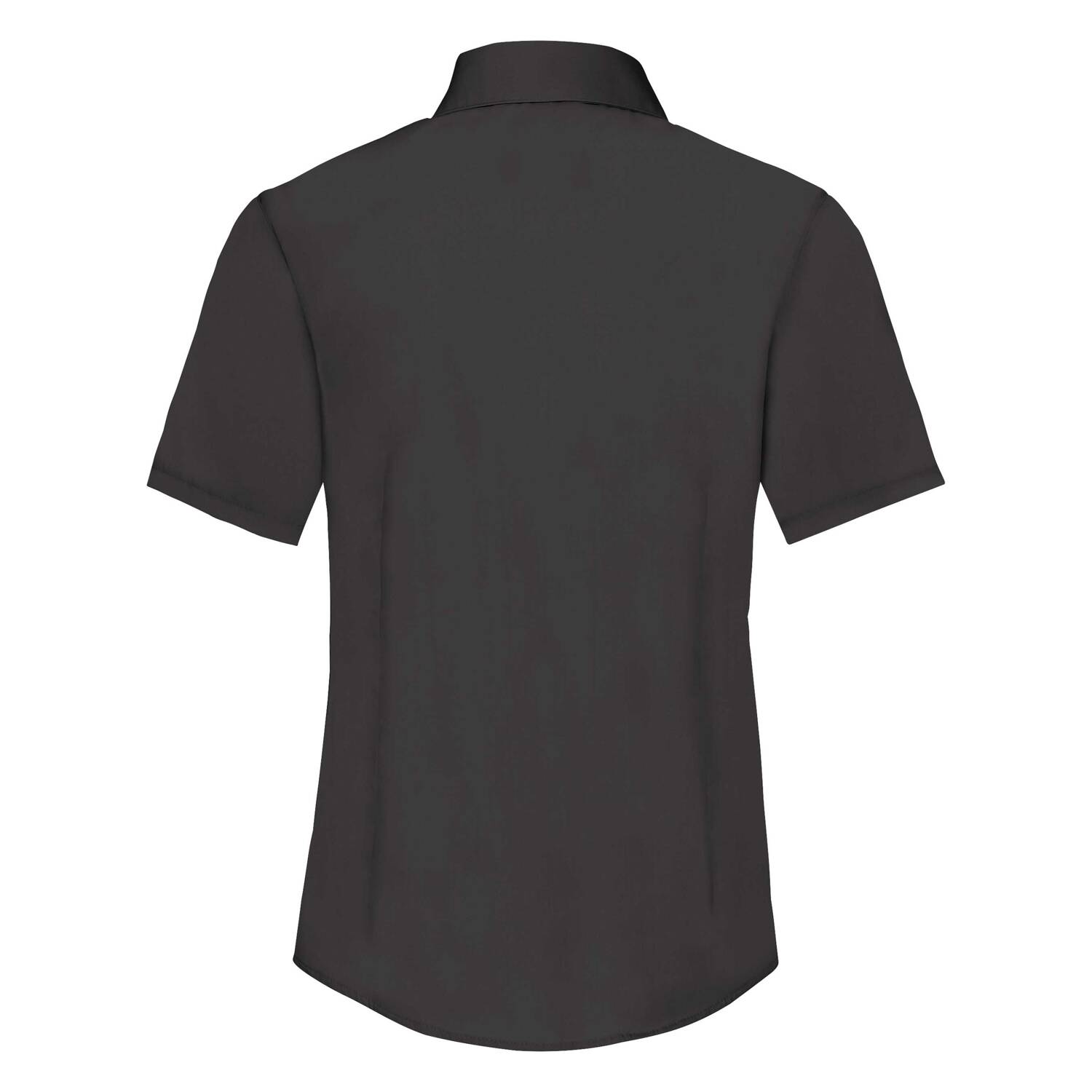 Black Poplin Shirt With Short Sleeves Fruit Of The Loom