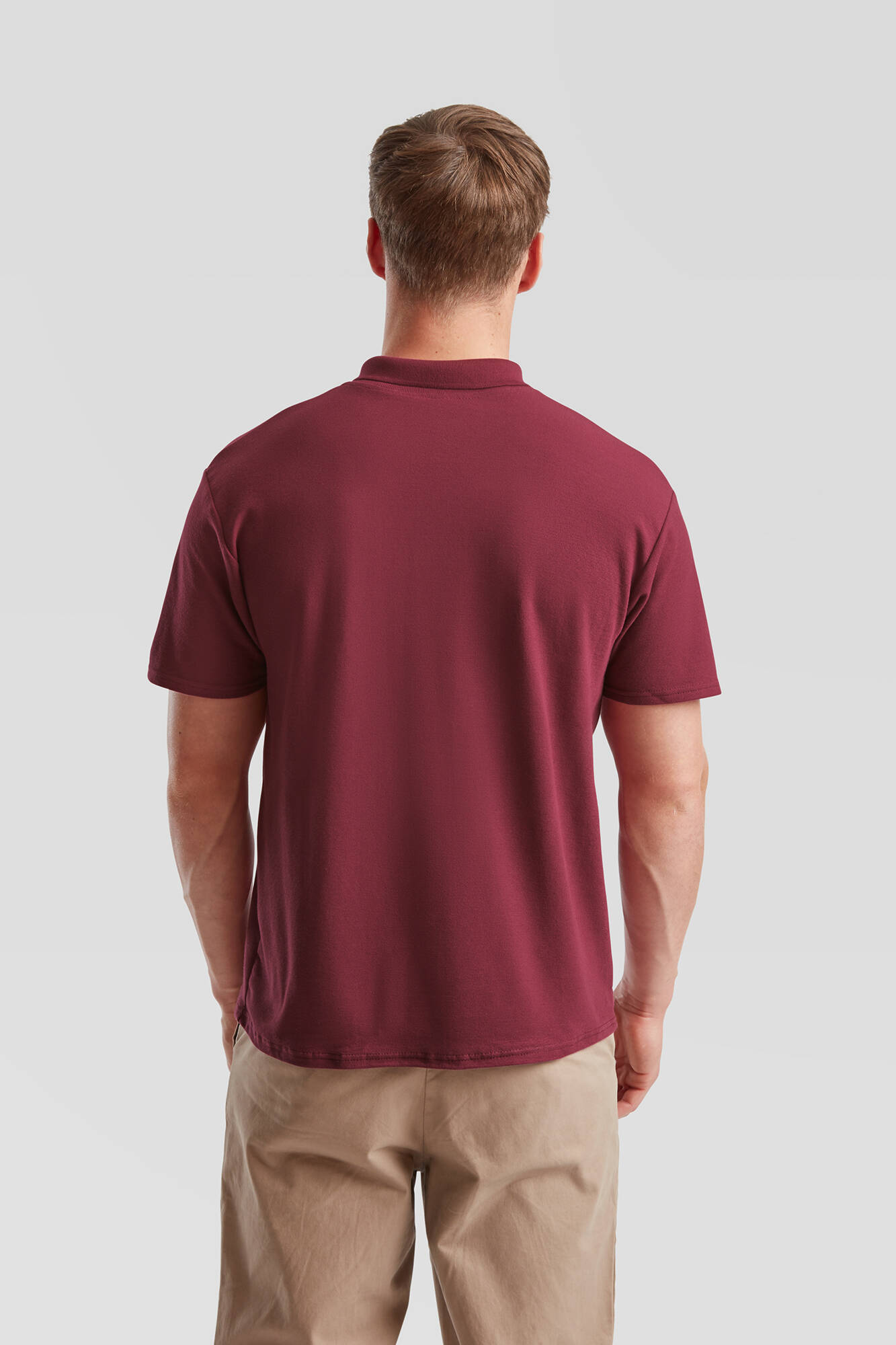 Burgundy Men's Polo Shirt Original Polo Friut of the Loom