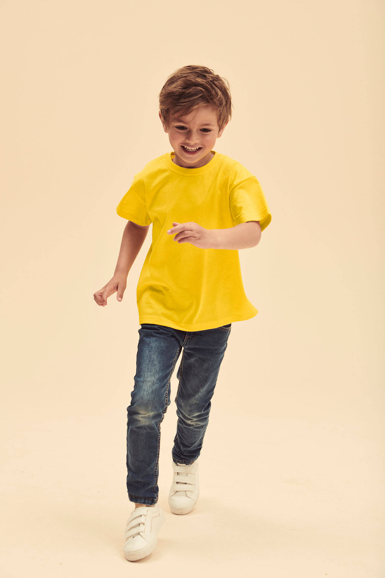 Yellow Cotton T-shirt Fruit of the Loom