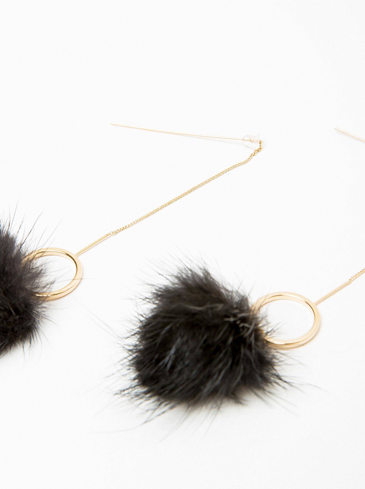 Gold plated earrings black