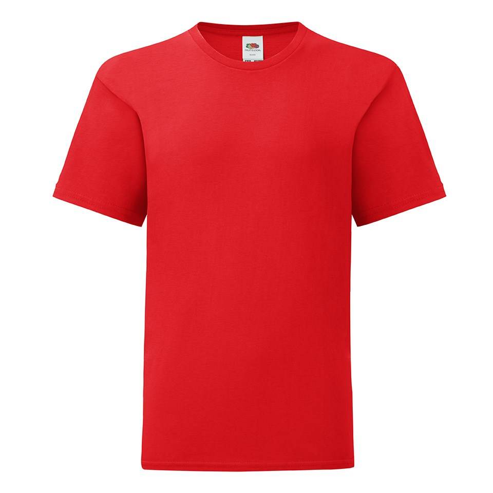 Red Children's T-shirt In Combed Cotton Fruit Of The Loom