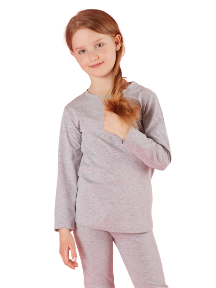 Girls' blouse basic grey