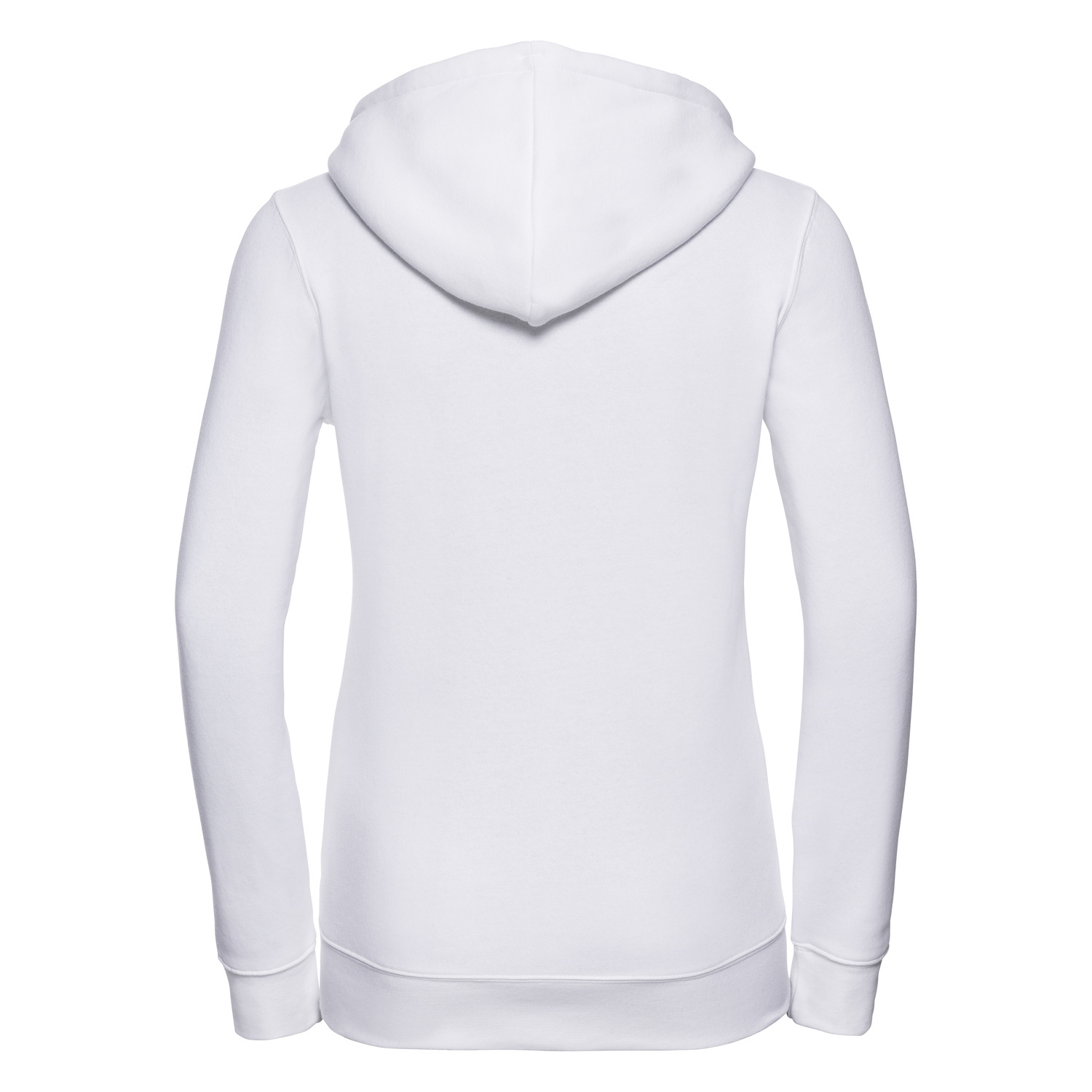 White women&#039;s sweatshirt with hood and zipper Authentic Russell