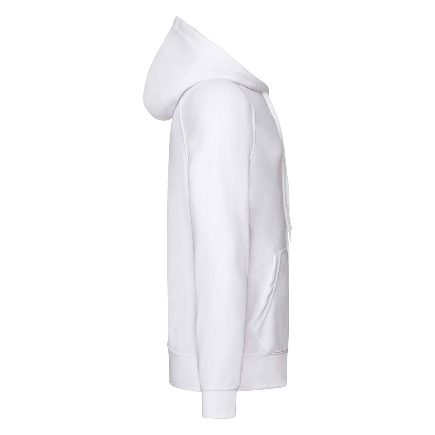 White Men&#039;s Hoodie Lightweight Zip Thru Hooded Sweat Fruit of the Loom