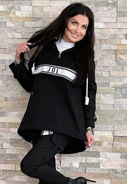 Black hoodie oversize print By o la la la