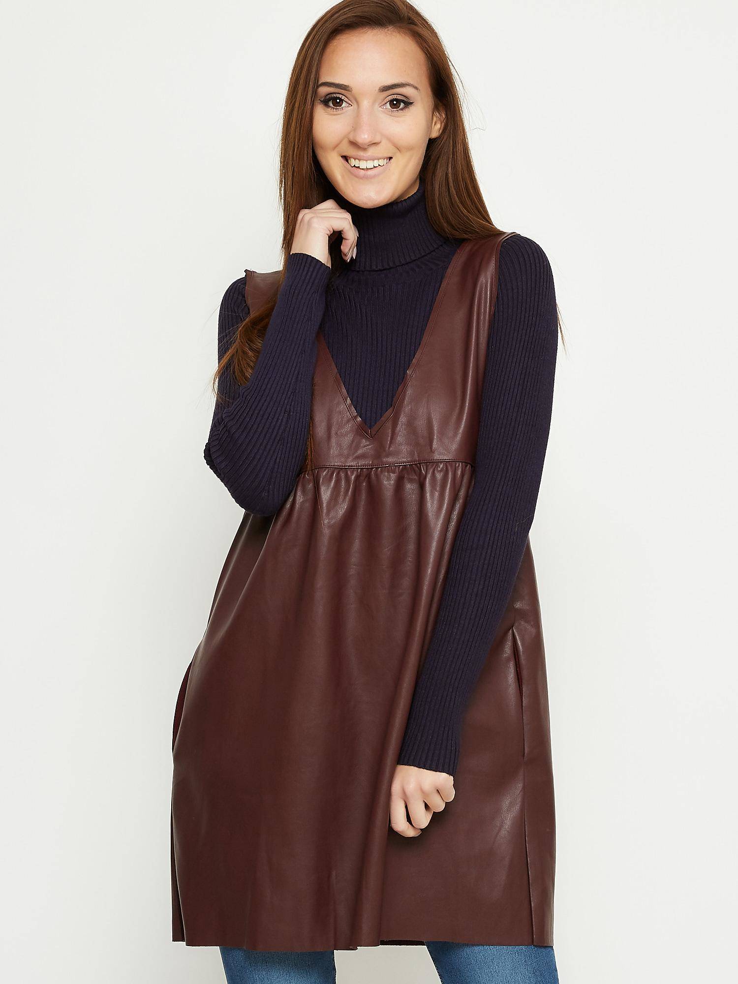 Tunic With V-neckline Burgundy