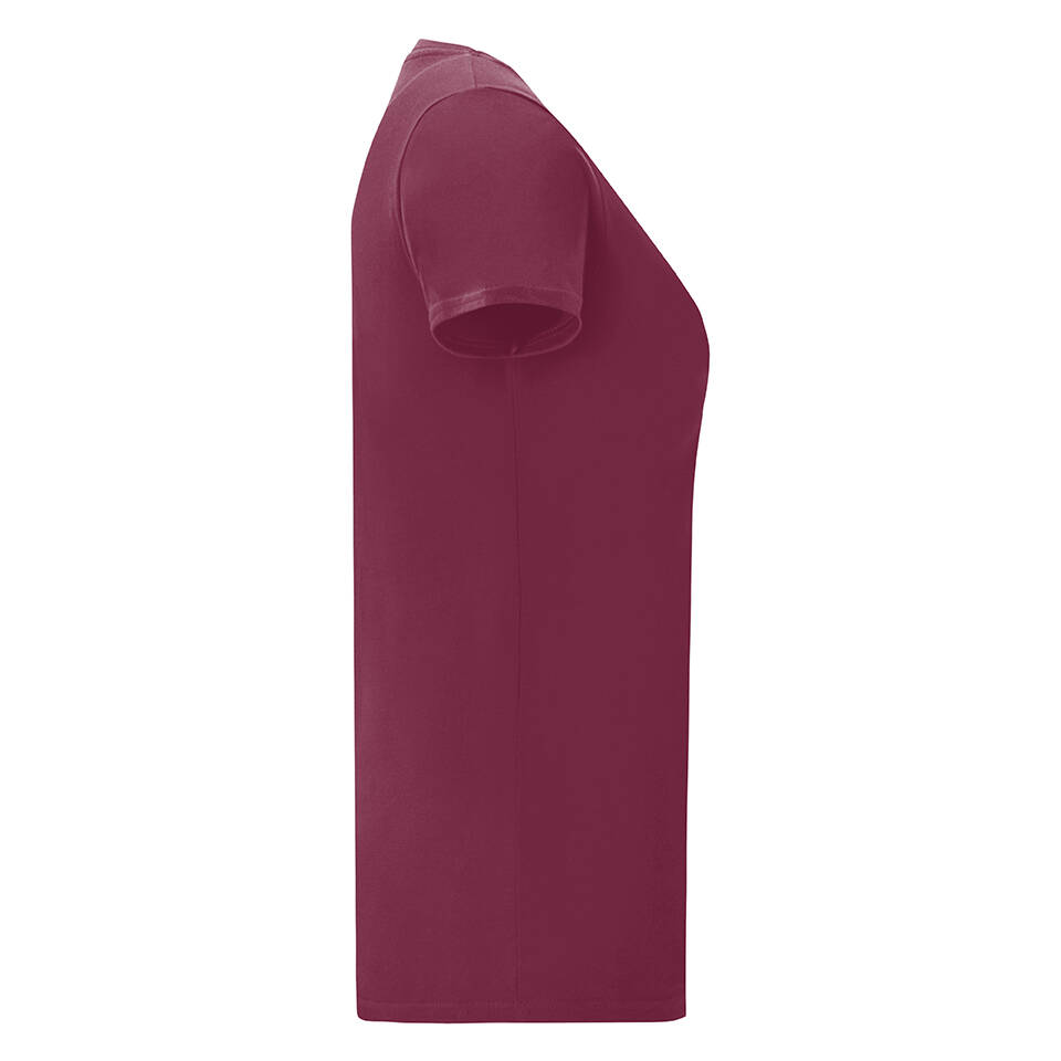 Iconic Burgundy Women's T-shirt in combed cotton Fruit of the Loom