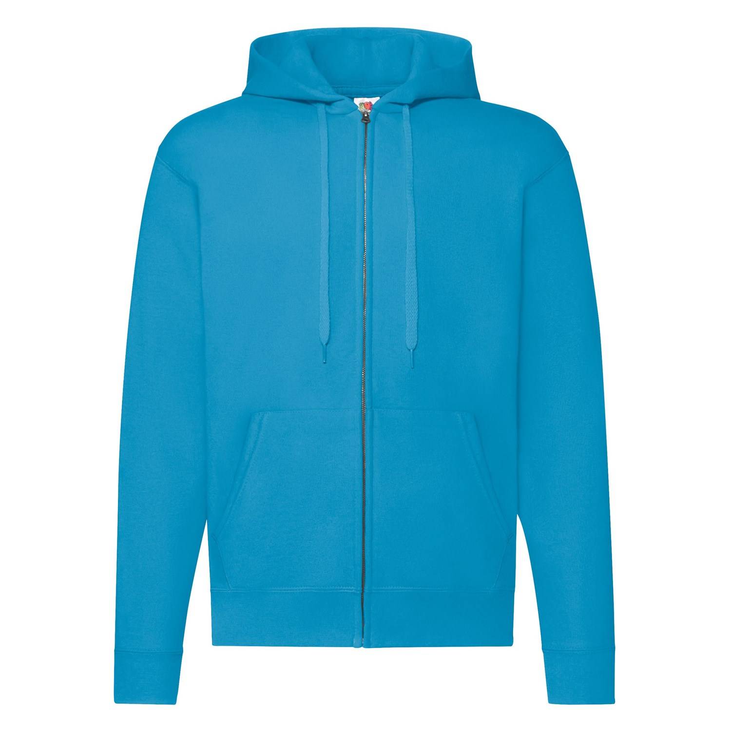 Levně Blue Zippered Hoodie Classic Fruit of the Loom