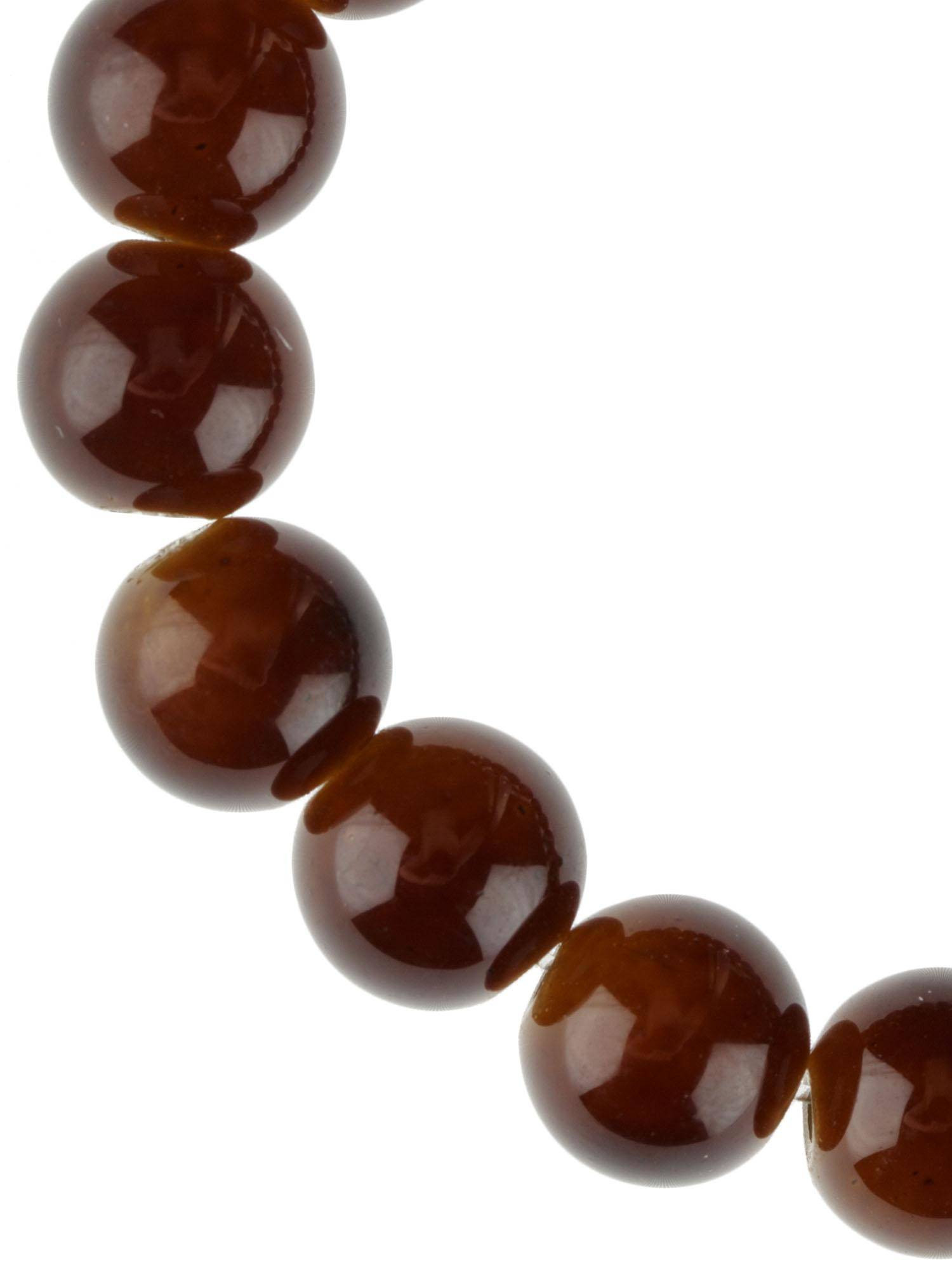 Bead bracelet on elastic band brown