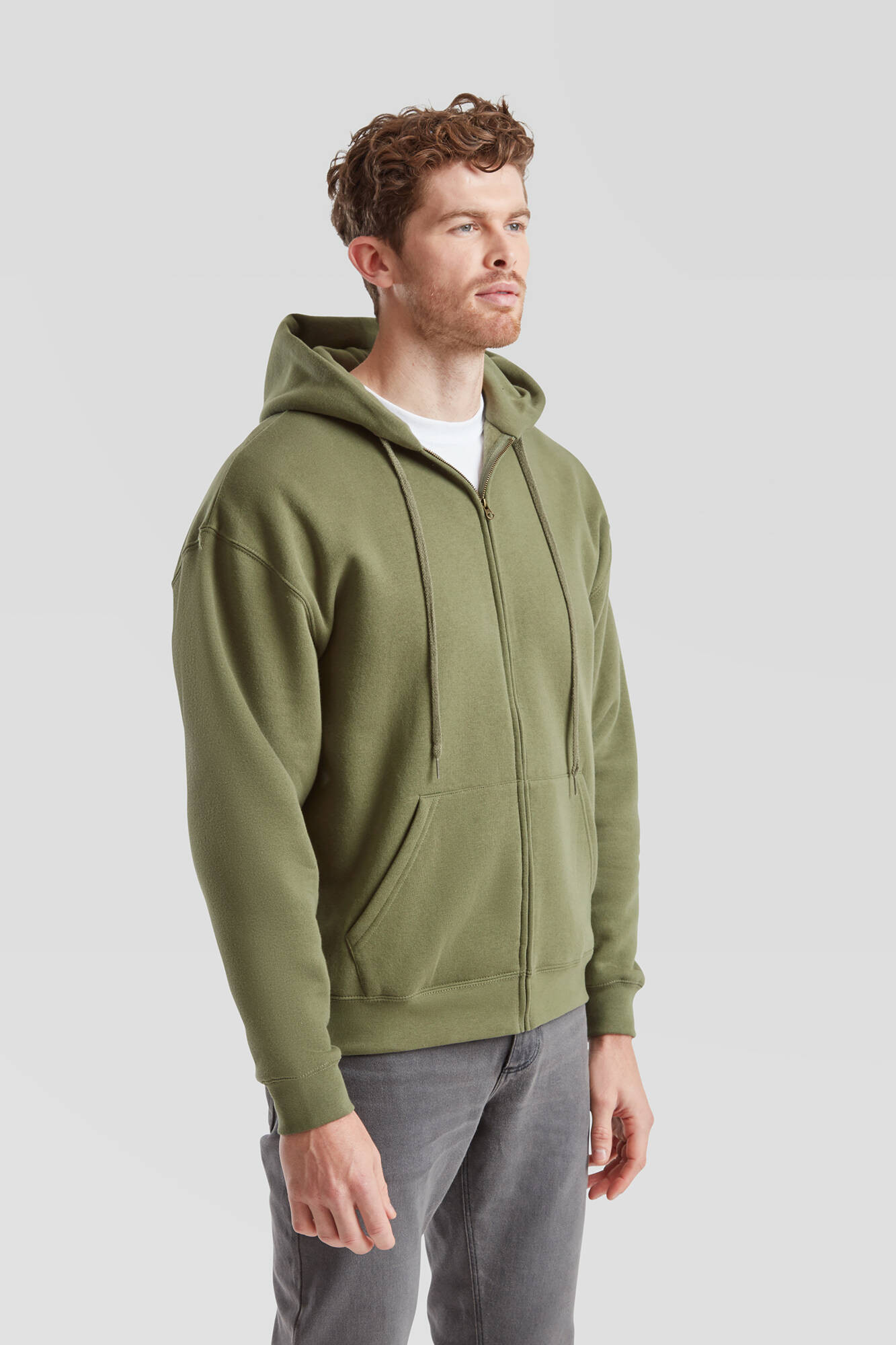 Olive Men&#039;s Hoodie Premium Fruit of the Loom