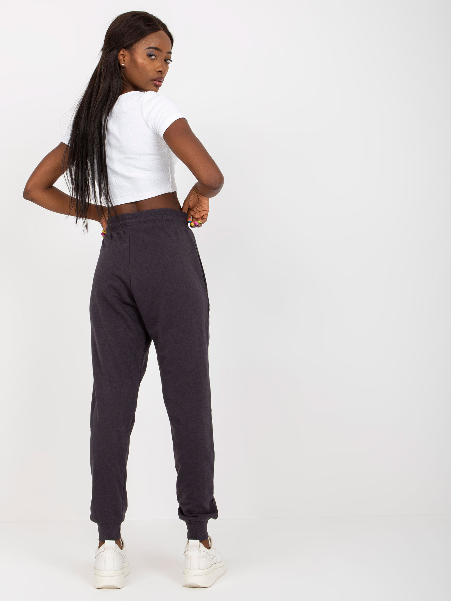 Graphite classic basic tied sweatpants