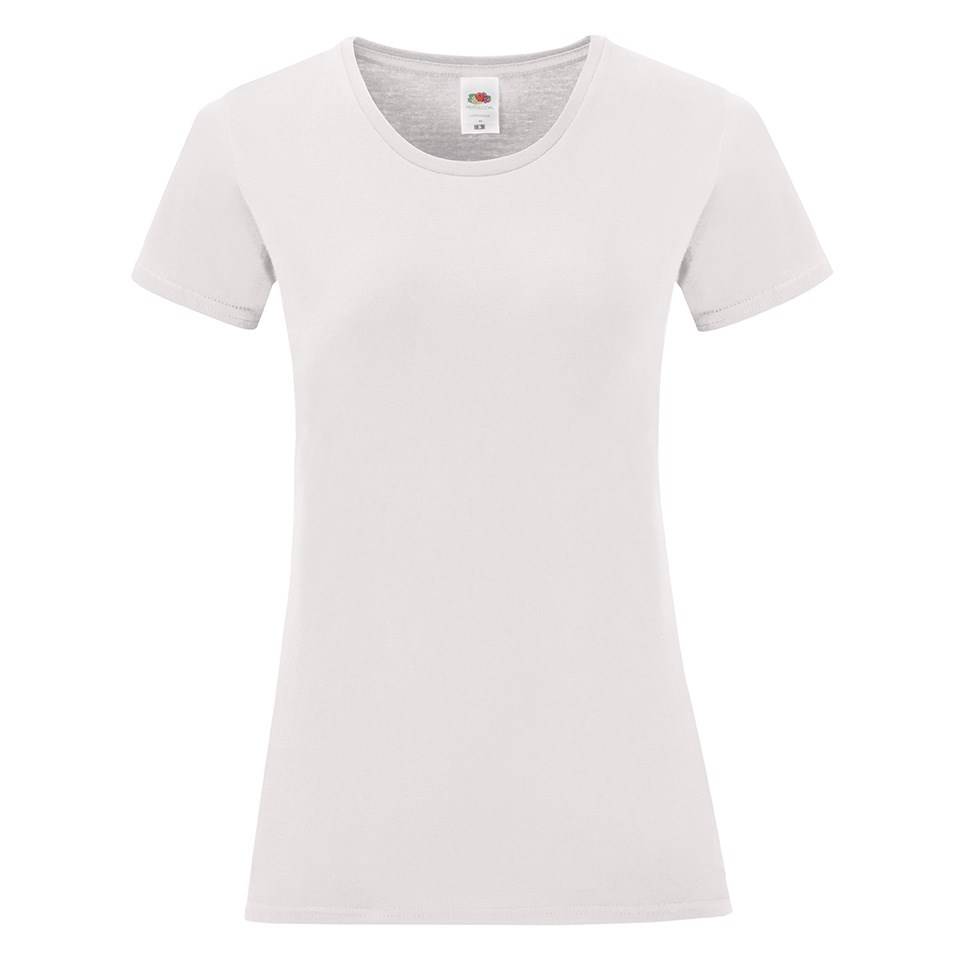 Levně White Iconic women's t-shirt in combed cotton Fruit of the Loom