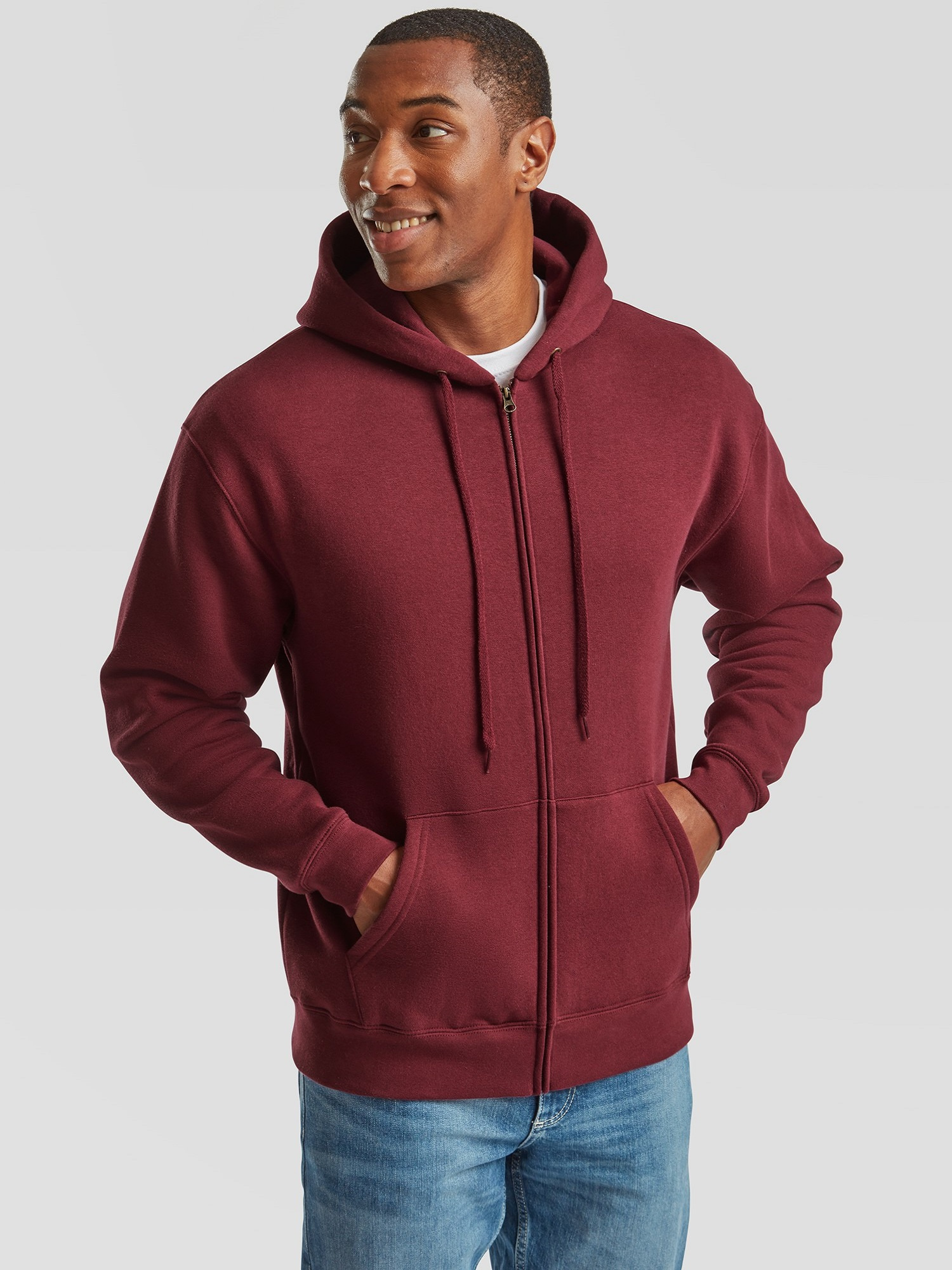 Burgundy Men&#039;s Hoodie Premium Fruit of the Loom