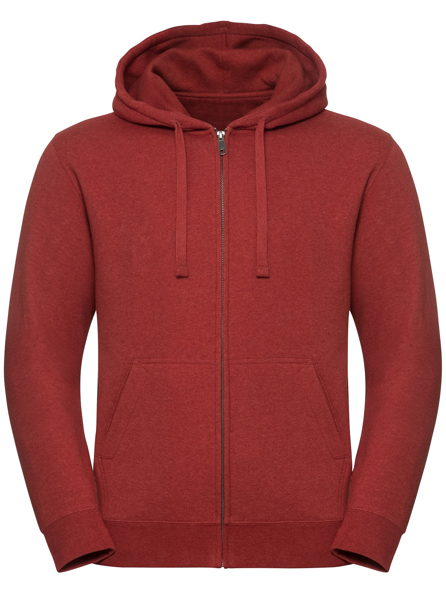 Mens Authentic Melange Zipped Hooded Sweat Russell