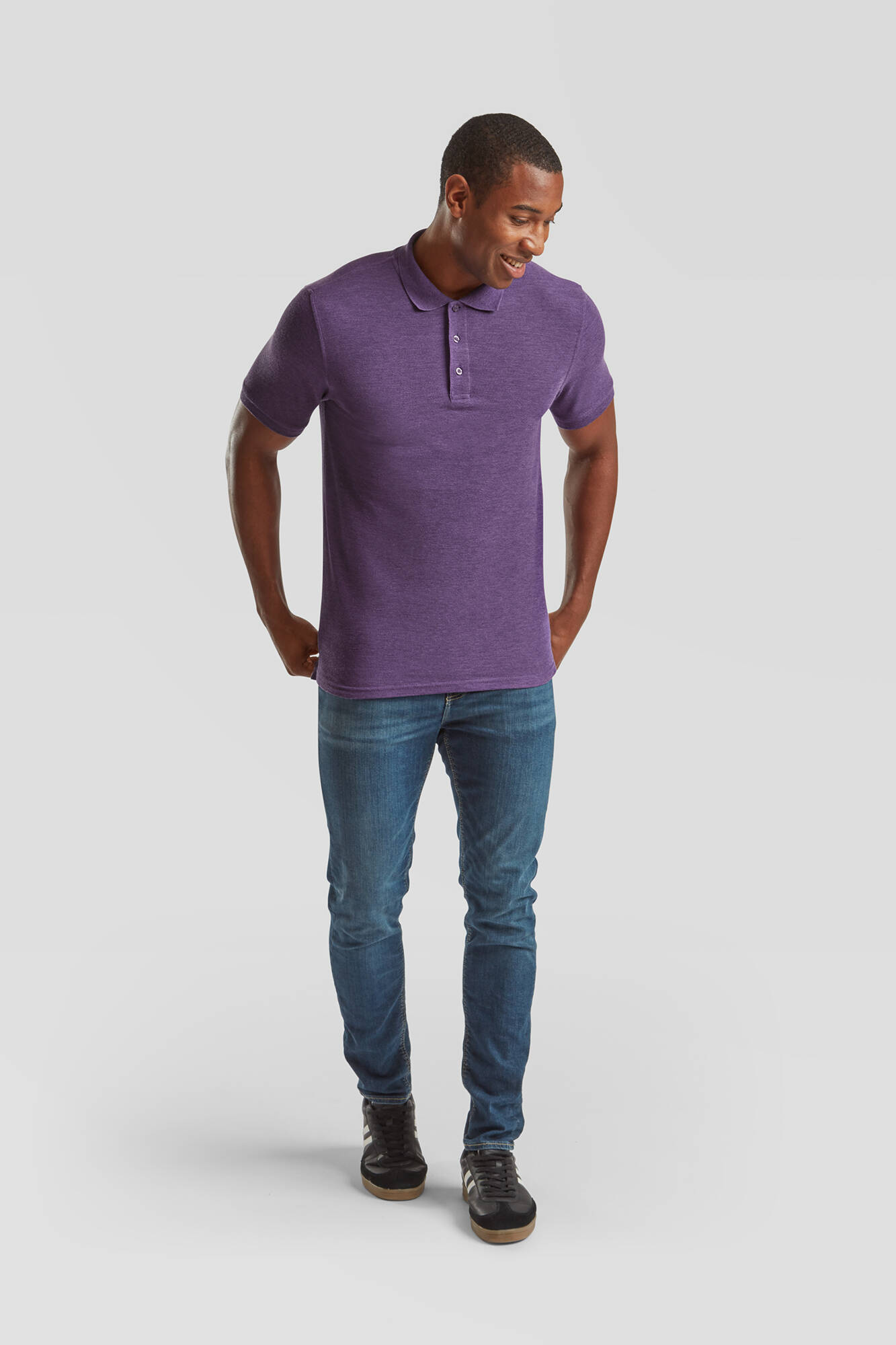 Iconic Polo Friut of the Loom Purple Men's T-shirt
