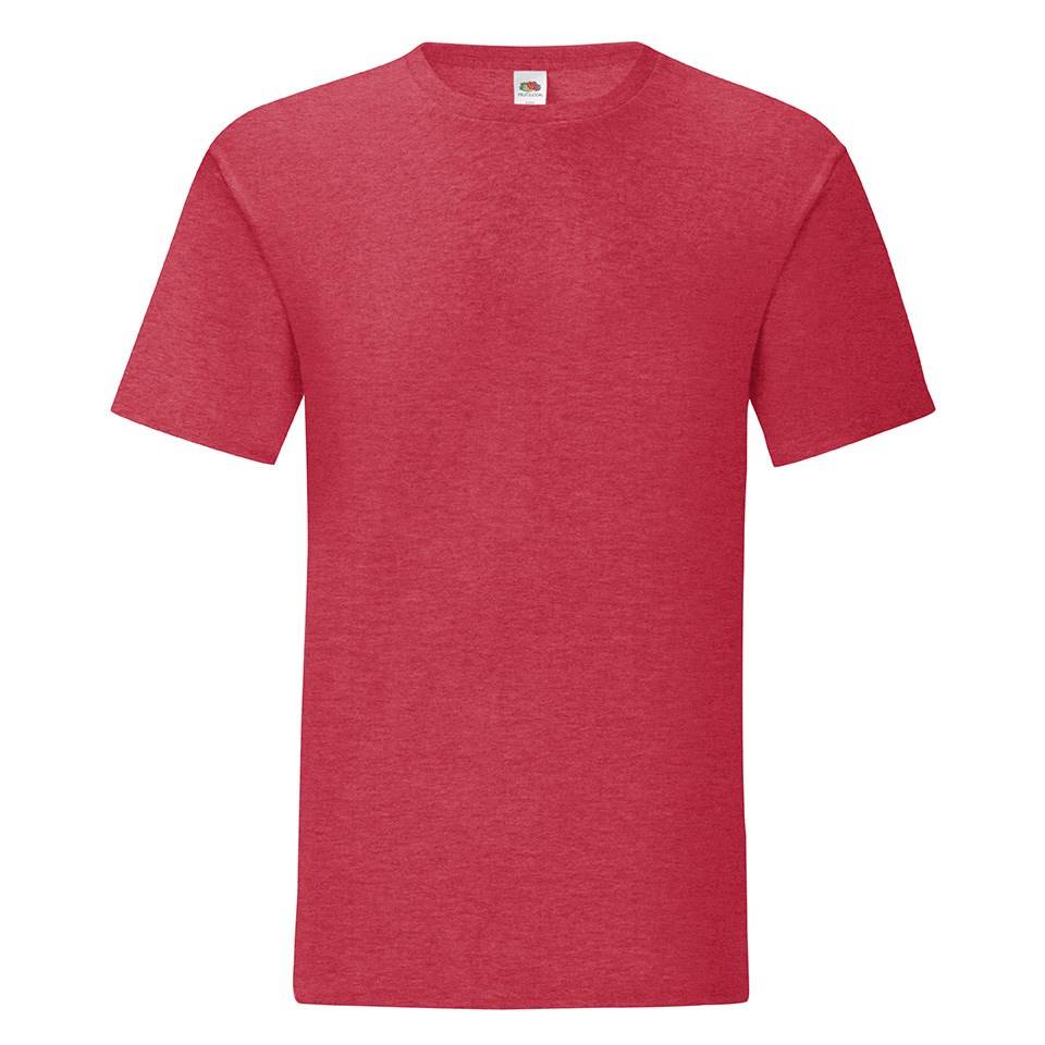 Levně Red men's t-shirt in combed cotton Iconic with Fruit of the Loom sleeve