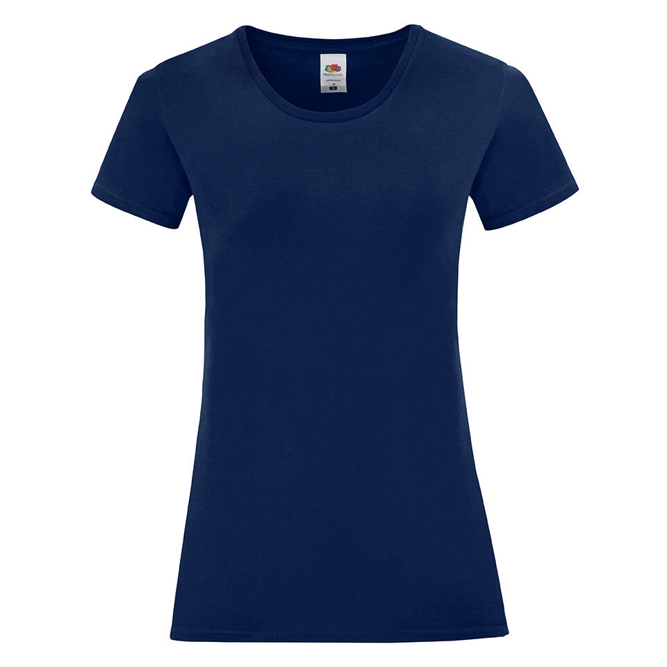 Navy blue Iconic women's t-shirt in combed cotton Fruit of the Loom