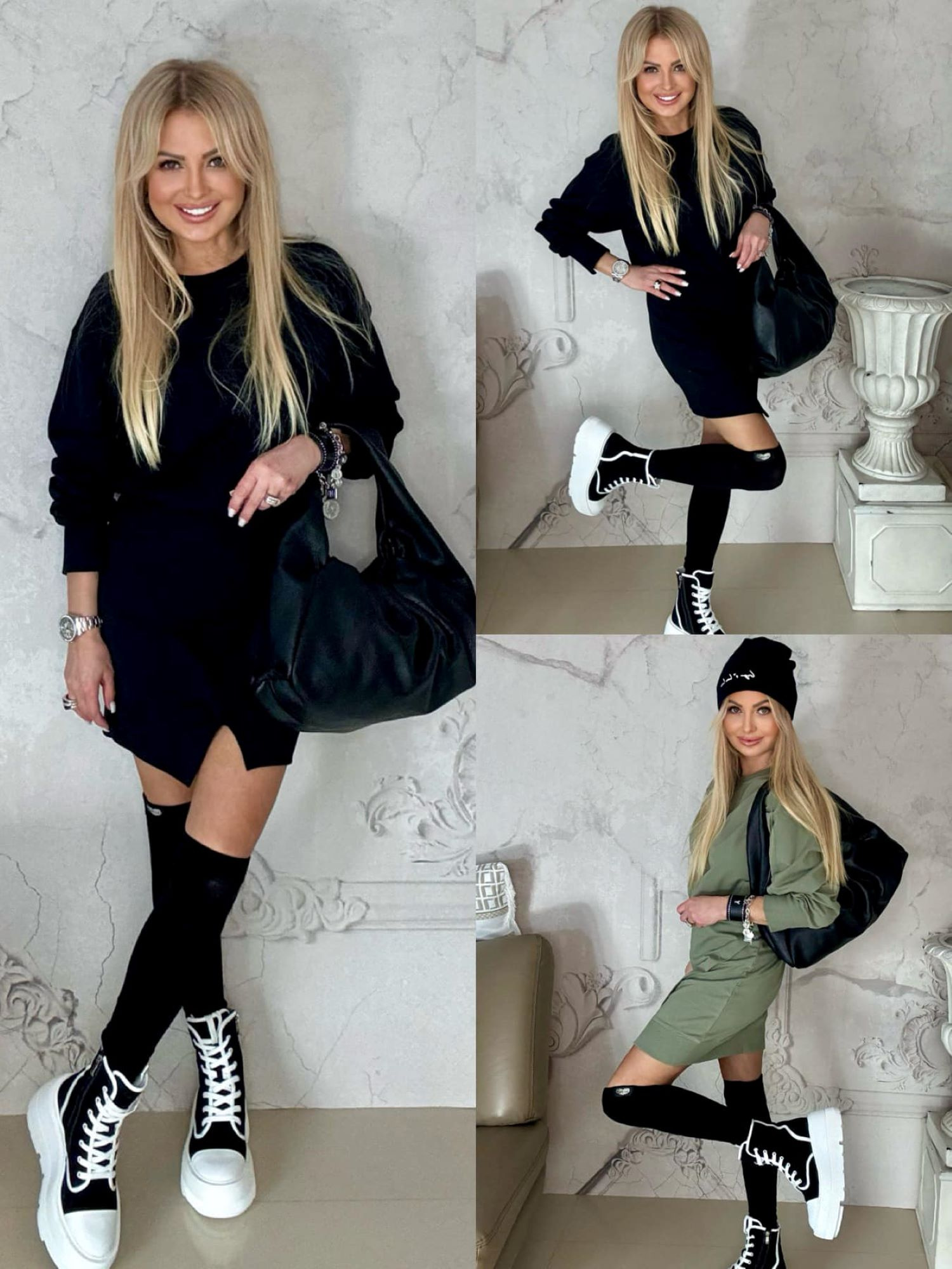 Khaki sweatshirt dress By o la la