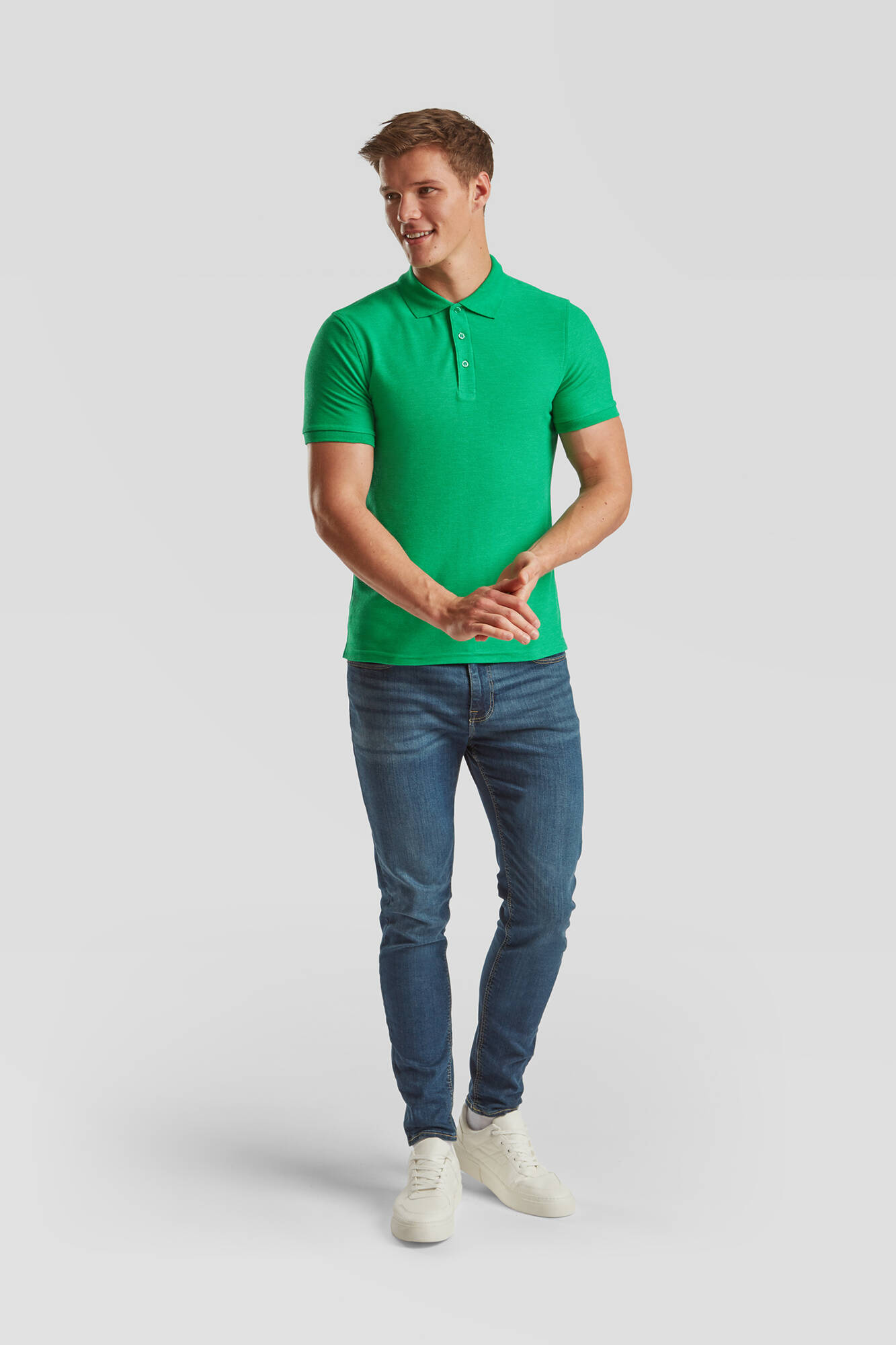 Iconic Polo Friut of the Loom Men's Green T-shirt