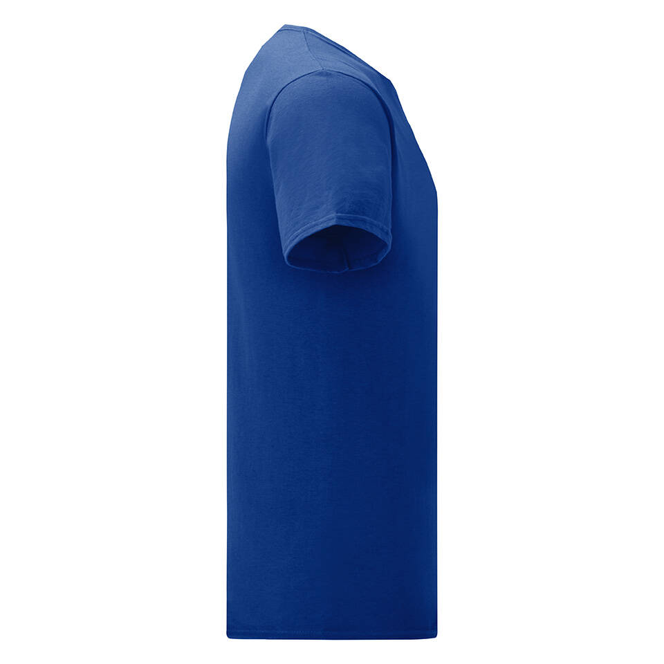 Blue Iconic Combed Cotton T-shirt with Fruit of the Loom Sleeve