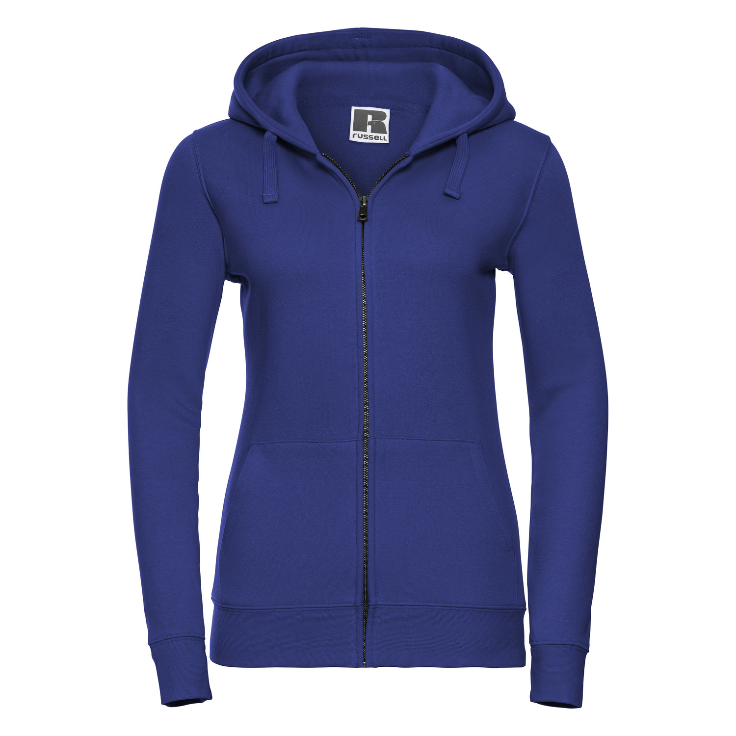 Blue women's hoodie with Authentic Russell zipper