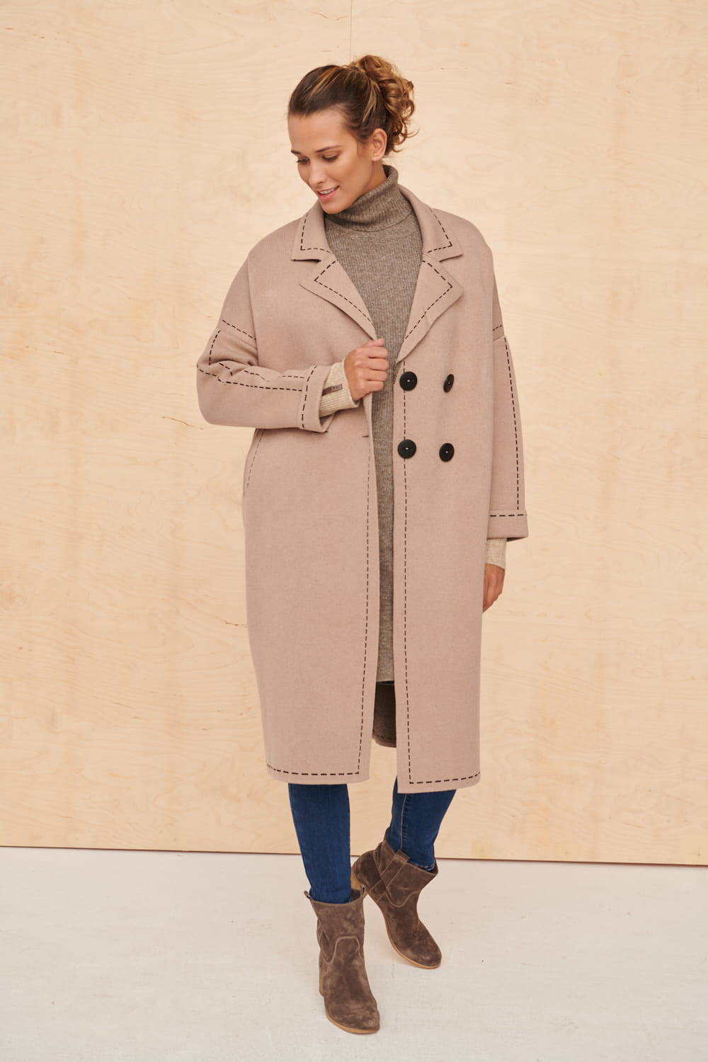 Blue Shadow latte coat cxp0898. S80
