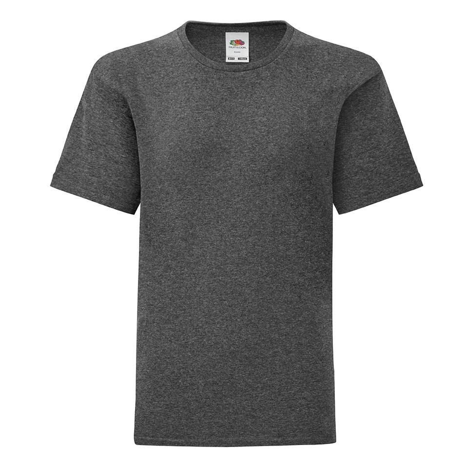 Grey children's t-shirt in combed cotton Fruit of the Loom