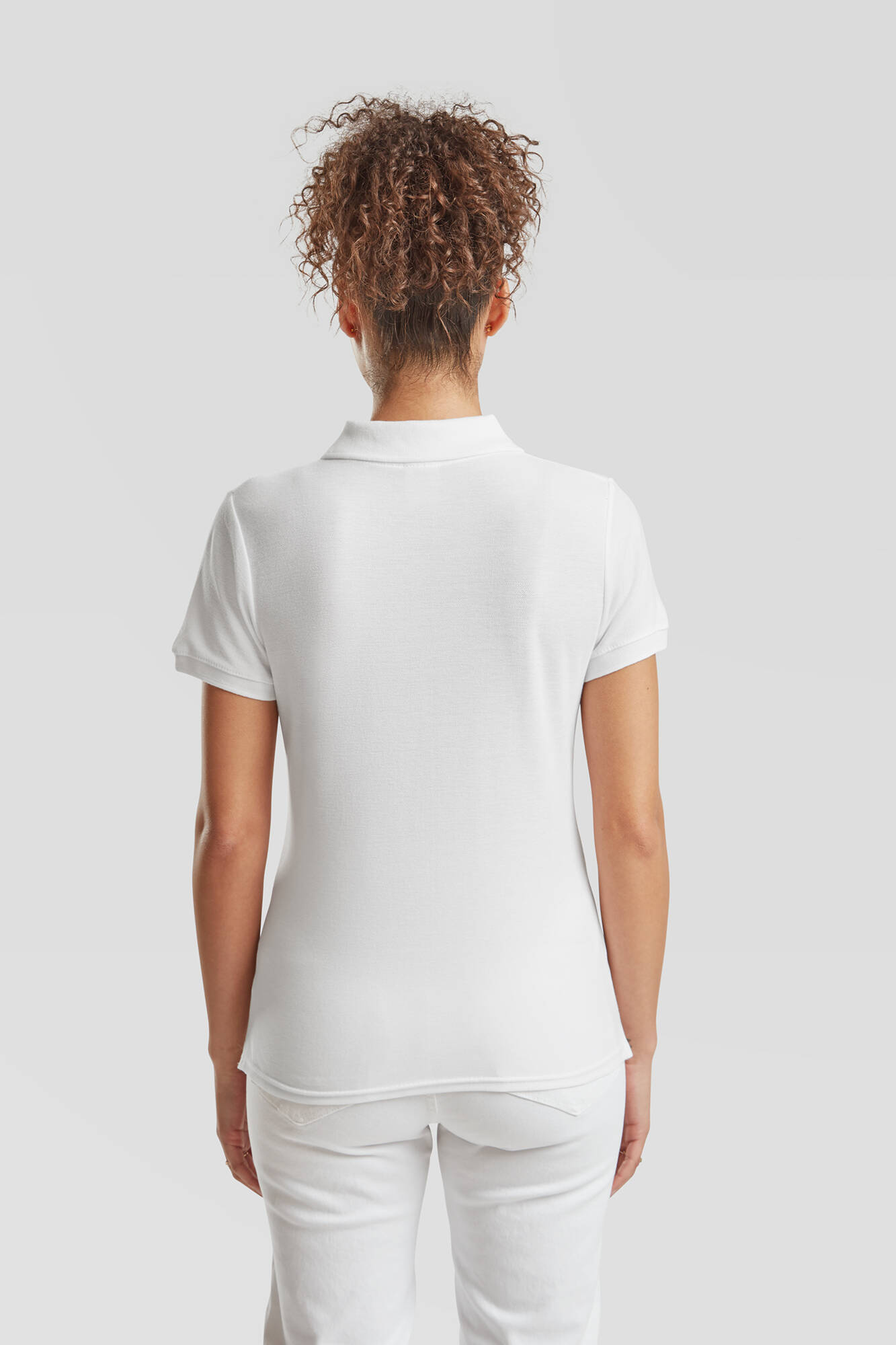 White Women's Shirt Polo Fruit of the Loom
