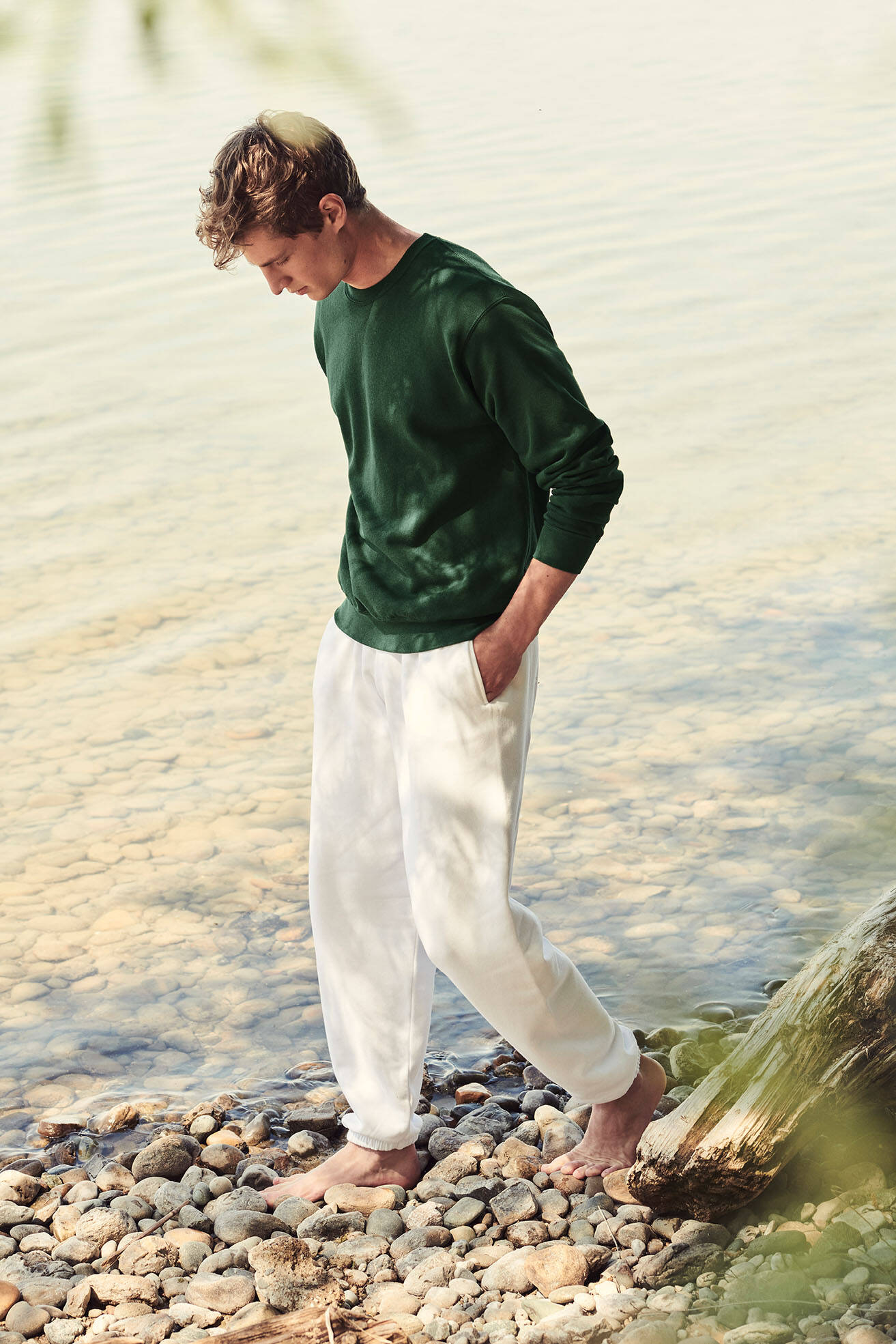 Green Men's Set-in Sweat Fruit of the Loom