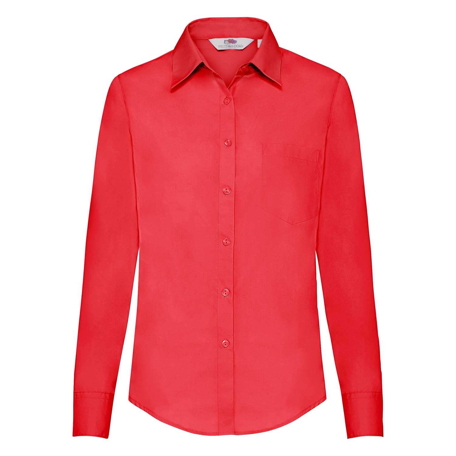 Levně Red ladies' classic poplin shirt Fruit Of The Loom