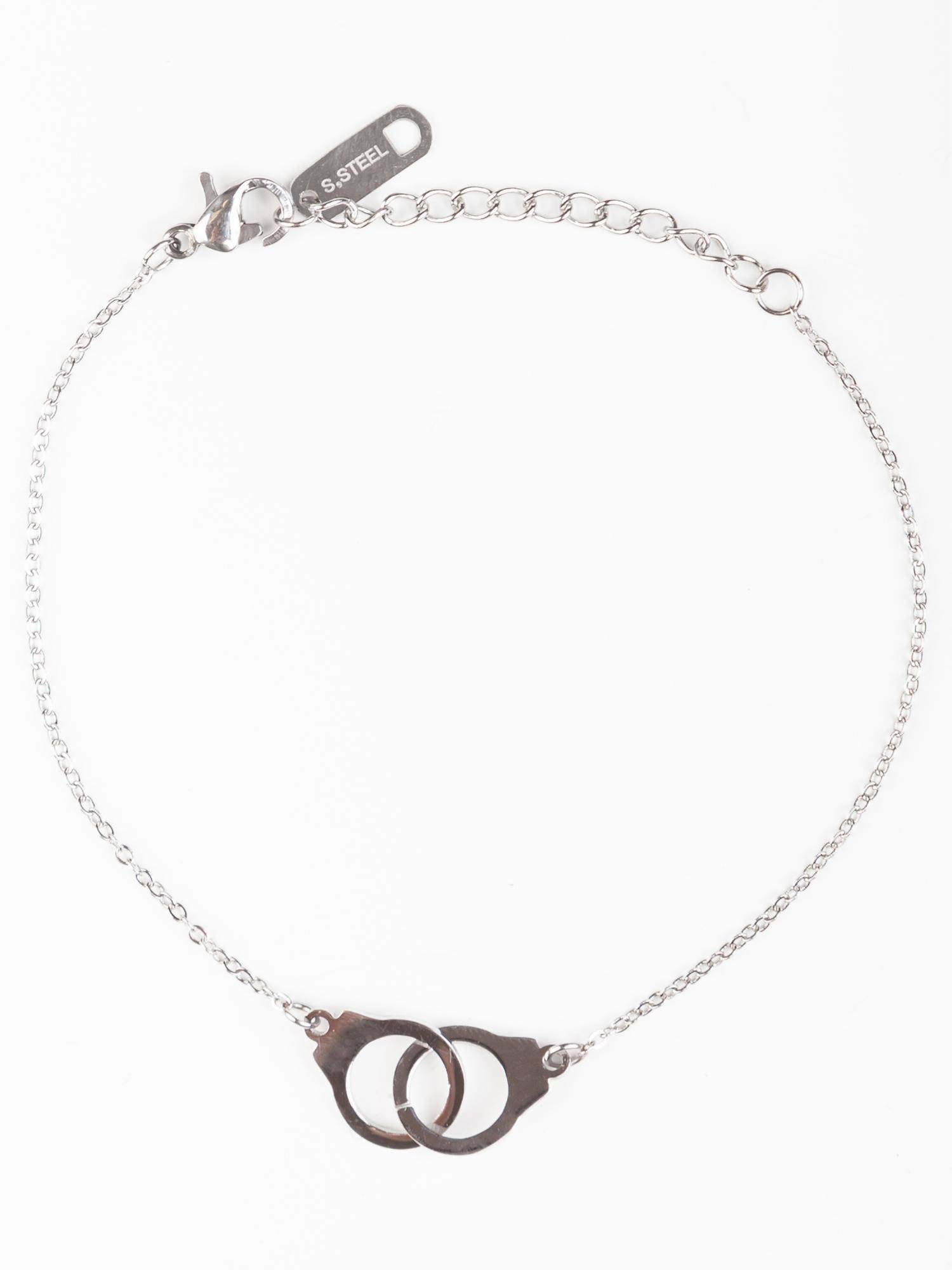 Levně Bracelet on a silver chain decorated with handcuff pendants