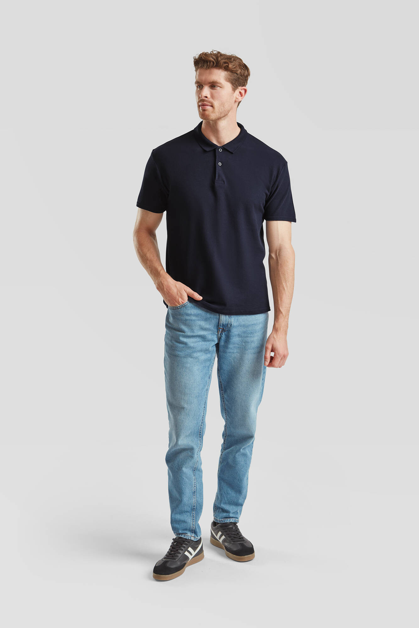 Navy blue Men's Polo Shirt Original Polo Friut of the Loom