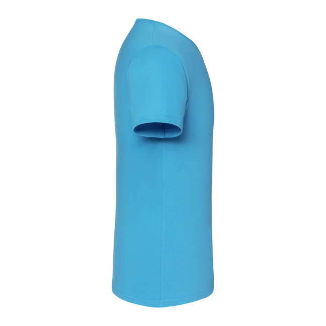 Blue Iconic Combed Cotton T-shirt with Fruit of the Loom Sleeve