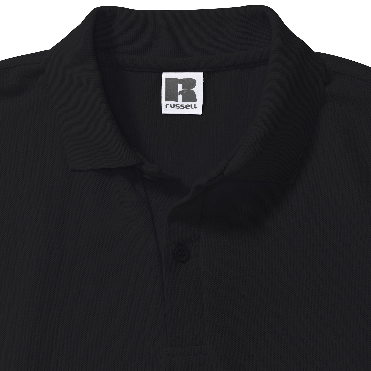 Men's Polycotton Polo Russell Black T-Shirt